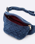 Washed Denim Quilted Fanny Pack