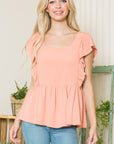 Textured Peplum Top