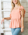 Textured Peplum Top