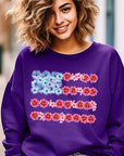 Flower USA Flag Graphic Fleece Sweatshirts