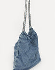 Denim Quilted Large Shoulder Bag