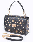 Mix Studs Convertible Top Handle Swing Bag