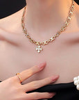 White Shell Cross Chain Necklace