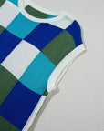 Color Block Cap Sleeve Sweater