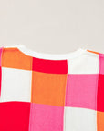 Color Block Cap Sleeve Sweater