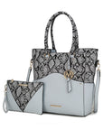 MKF Iris Snake Tote Bag Wristlet Pouch by Mia K