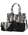 MKF Iris Snake Tote Bag Wristlet Pouch by Mia K