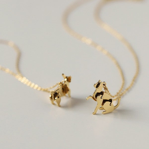 Movable God and Cat Necklace