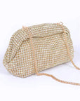 Oversize Rhinestone Convertible Soft Clutch Bag