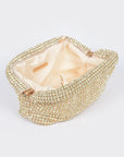 Oversize Rhinestone Convertible Soft Clutch Bag