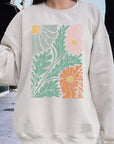 Distressed Boho flower Graphic Fleece Sweatshirts