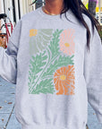 Distressed Boho flower Graphic Fleece Sweatshirts