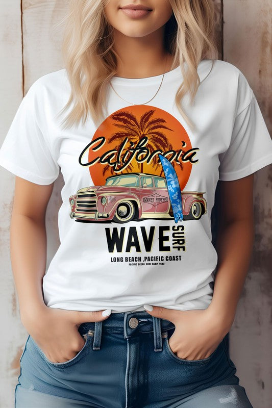 California Wave Surf Vintage Graphic Tee