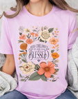 Blessed Floral Graphic T Shirts