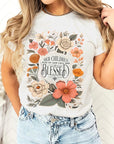 Blessed Floral Graphic T Shirts