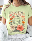 Blessed Floral Graphic T Shirts