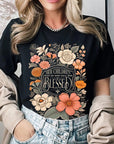 Blessed Floral Graphic T Shirts