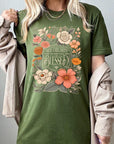 Blessed Floral Graphic T Shirts