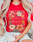 Blessed Floral Graphic T Shirts