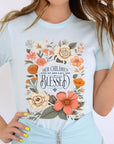 Blessed Floral Graphic T Shirts