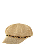 Chain Buckle Beret Straw Hat