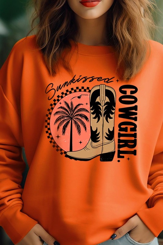 Sunkissed Cowgirl Graphic Fleece Sweatshirts