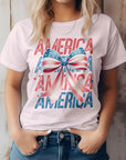 Patriotic Coquette Bow 4th of July Graphic Tee