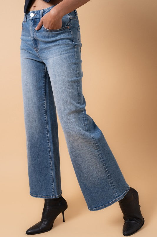 Denim Lab USA High Rise Relaxed Wide Leg Jeans