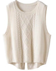 Cable Knit Slit Sweater Vest