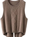 Cable Knit Slit Sweater Vest