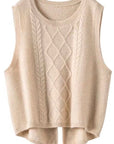 Cable Knit Slit Sweater Vest