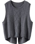 Cable Knit Slit Sweater Vest