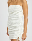 Emory Park Ruched Mini Tube Dress with Slit