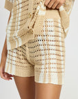 Emory Park Striped Crochet Shorts