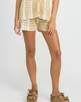 Emory Park Striped Crochet Shorts