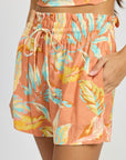 Emory Park Smocked Waist Floral Shorts