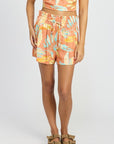 Emory Park Smocked Waist Floral Shorts