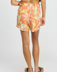 Emory Park Smocked Waist Floral Shorts