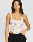 Emory Park Floral Mesh Corset Top