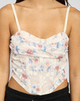 Emory Park Floral Mesh Corset Top