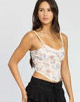 Emory Park Floral Mesh Corset Top