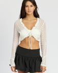 Emory Park Lace Cardigan with Ruffle Detail