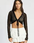 Emory Park Lace Cardigan with Ruffle Detail