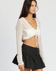 Emory Park Lace Cardigan with Ruffle Detail