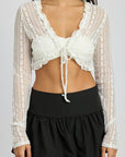 Emory Park Lace Cardigan with Ruffle Detail