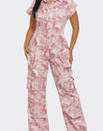 Athina Pink Whisper Tie-Dye Jumpsuit