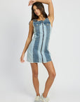 Emory Park Color Block Denim Dress