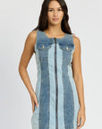 Emory Park Color Block Denim Dress