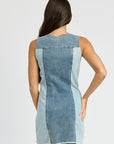 Emory Park Color Block Denim Dress