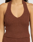 Emory Park Ribbed Halter Neck Top